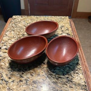 Terra cotta soup bowls